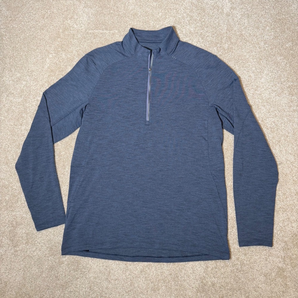 Lululemon‎ Metal Vent Tech 1/2 Zip Pullover Men XL Blue Heathered Activewear Gym